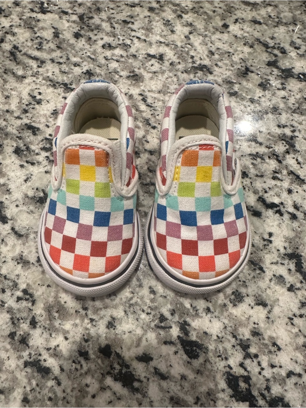 Vans Kids Rainbow Checker Slip-On Shoes - size 2 (baby)